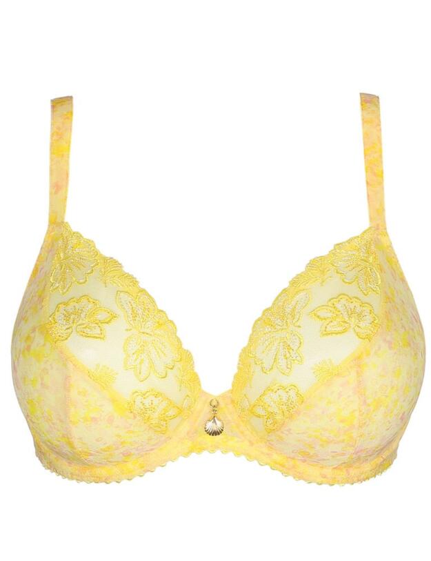 Prima Donna Wild Flower Deep Plunge Balcony Bra Lemon Sorbet 