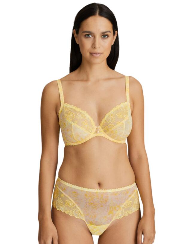 Prima Donna Wild Flower Deep Plunge Balcony Bra Lemon Sorbet 