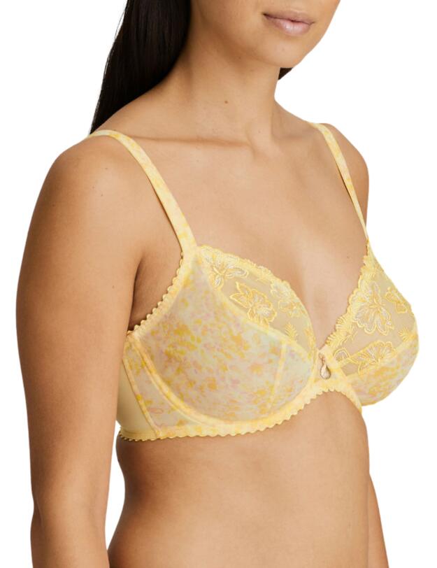 Prima Donna Wild Flower Deep Plunge Balcony Bra Lemon Sorbet 