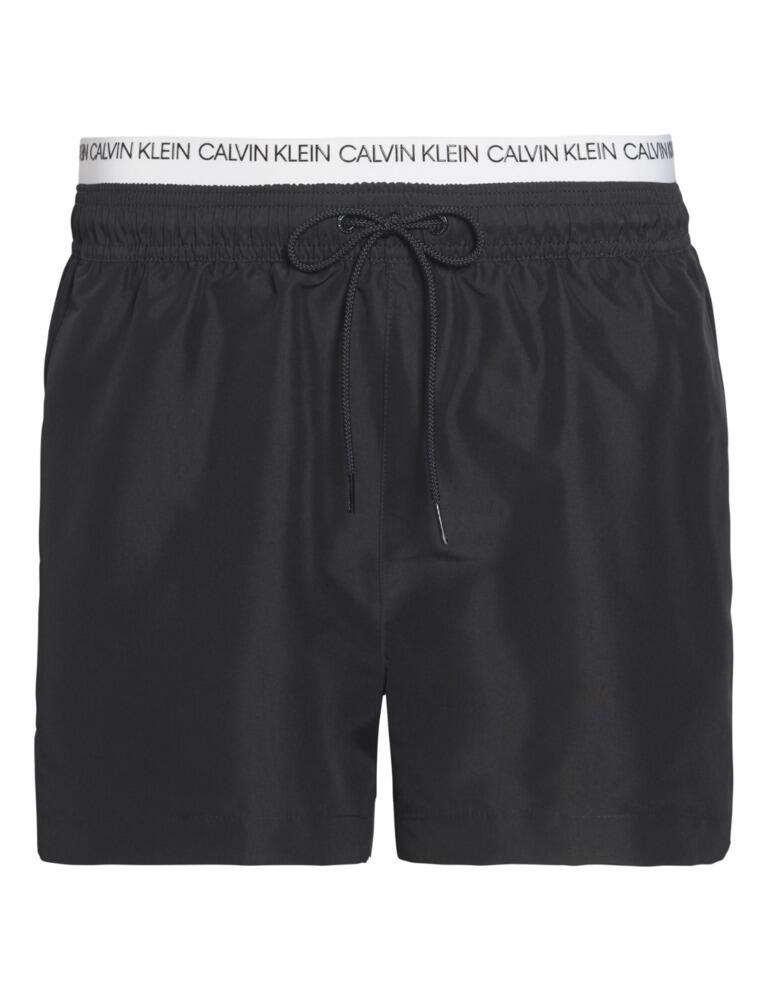 Calvin Klein CK Logo Mens Drawstring Trunks in PVH Black