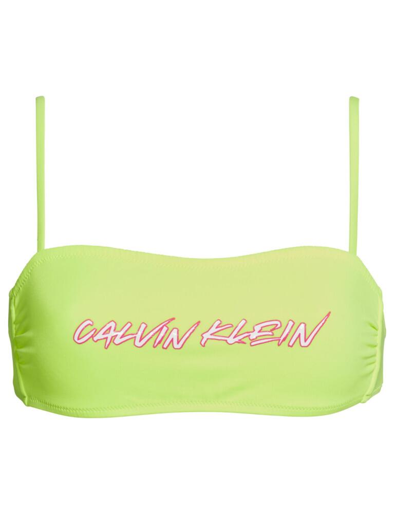 Calvin Klein CK Wave Bandeau Bikini Top in Safety Yellow