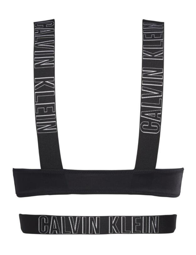 Calvin Klein Intense Power Plunge Bikini Top in PVH Black