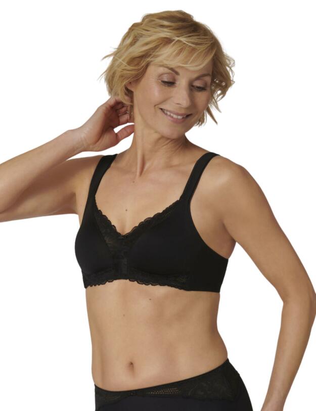 Triumph Modern Lace+Cotton Non-Wired Bra Black 