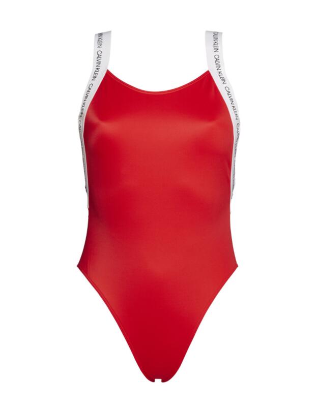 Calvin Klein CK Logo Scoop Back Swimsuit High Risk 