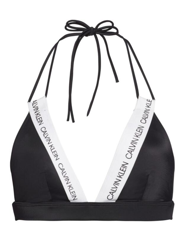 Calvin Klein CK Logo Triangle Bikini Top PVH Black 