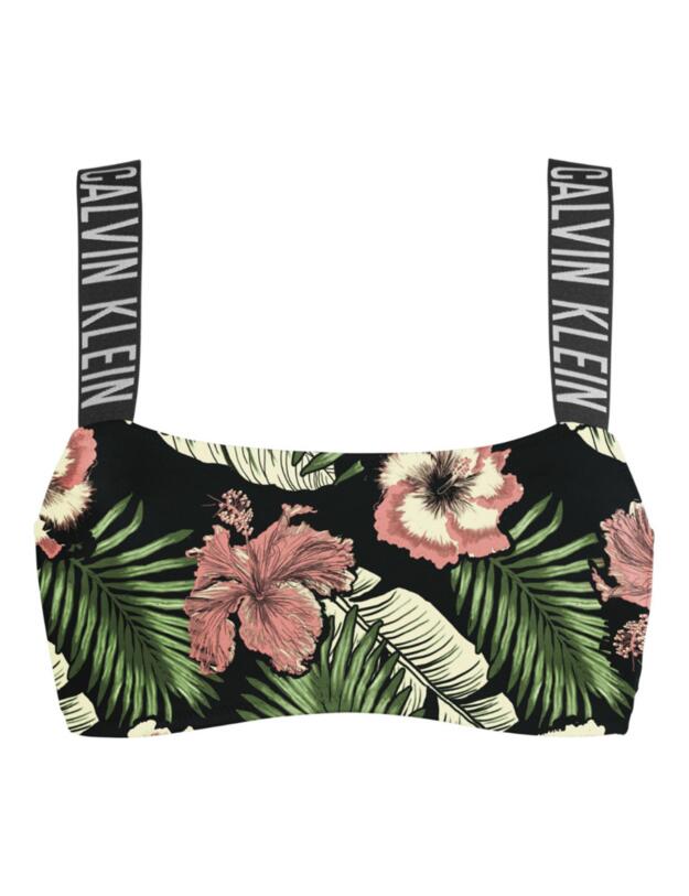 Calvin Klein Intense Power Bandeau Bikini Top Tropical Prink Black