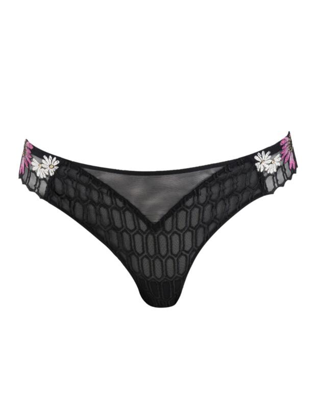 Louisa Bracq Flower Power Tanga Brief in Black