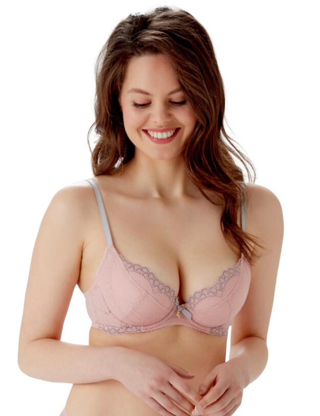 Gossard Superboost Lace Padded Plunge Bra Ballet Pink/Silver 