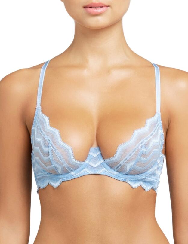 Muse by Coco De Mer Margot Balcony Bra in Sky Blue