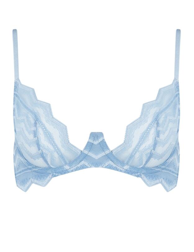 Muse by Coco De Mer Margot Balcony Bra in Sky Blue