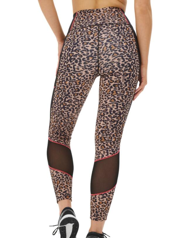 Pour Moi Energy Printed Mesh Panel Legging Leopard/Coral
