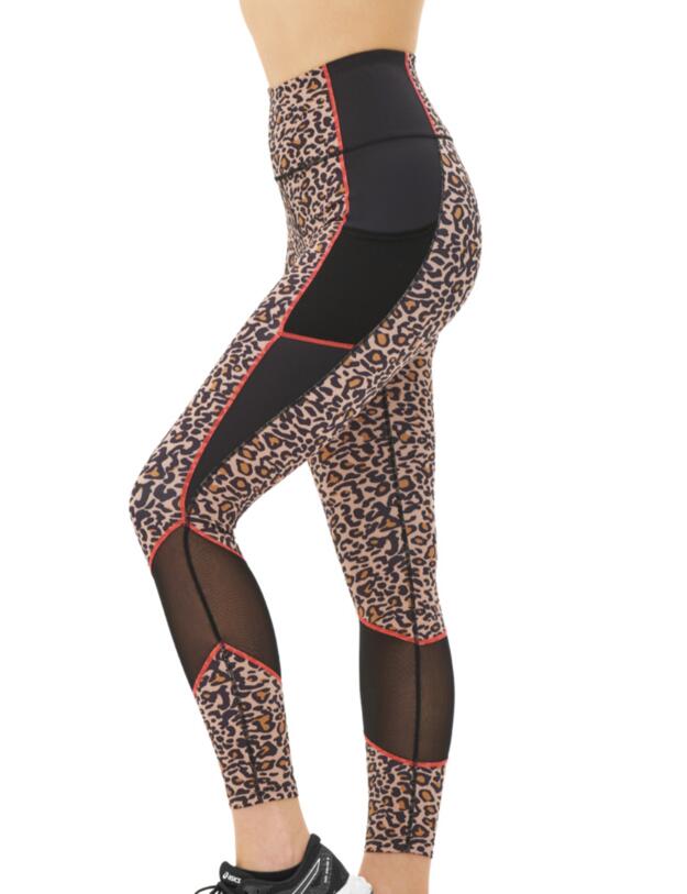 Pour Moi Energy Printed Mesh Panel Legging Leopard/Coral