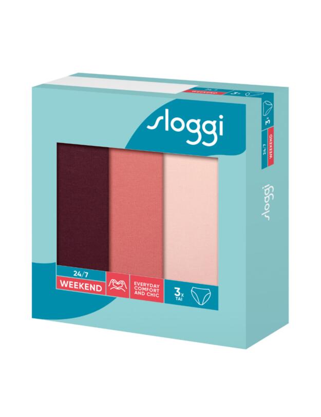 Sloggi 24/7 Weekend Tai Brief 3 Pack Pink/Dark Combination