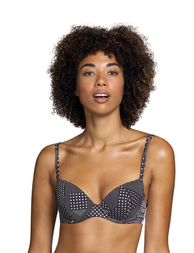Andres Sarda Flower Padded Plunge Bra Dots 
