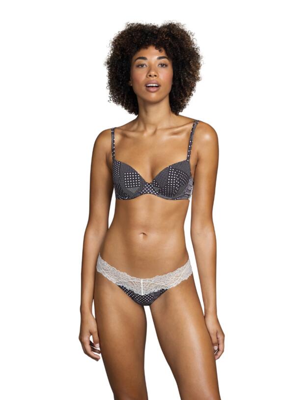 Andres Sarda Flower Padded Plunge Bra Dots 
