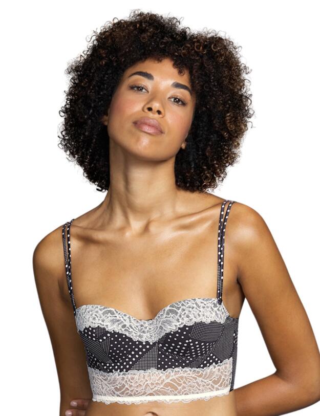 Andres Sarda Flower Padded Balcony Bra Dots 