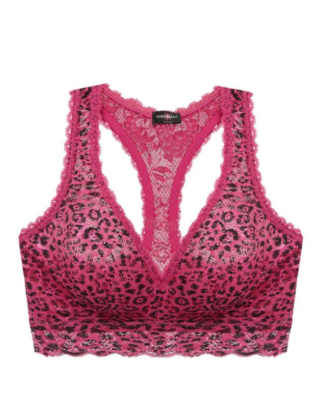 Cosabella Never Say Never Printed Curvy Racerback Bra Victorian Pink Animal