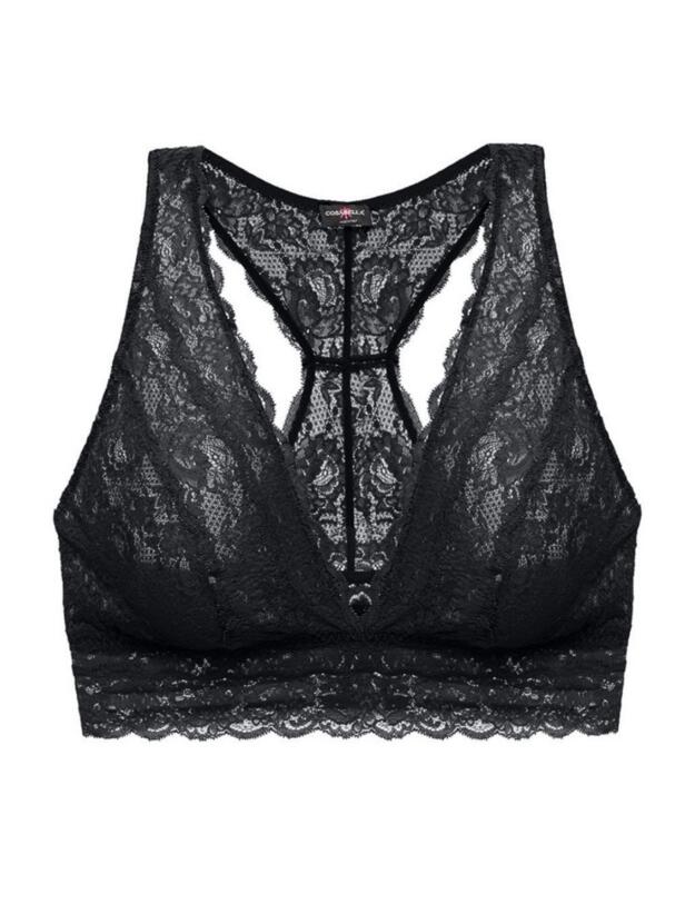 Cosabella Never Say Never Extended Girly Racerback Bralette Black 