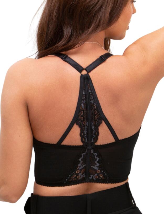 Pour Moi Opulence Front Fastening Underwired Bralette Slate/Black