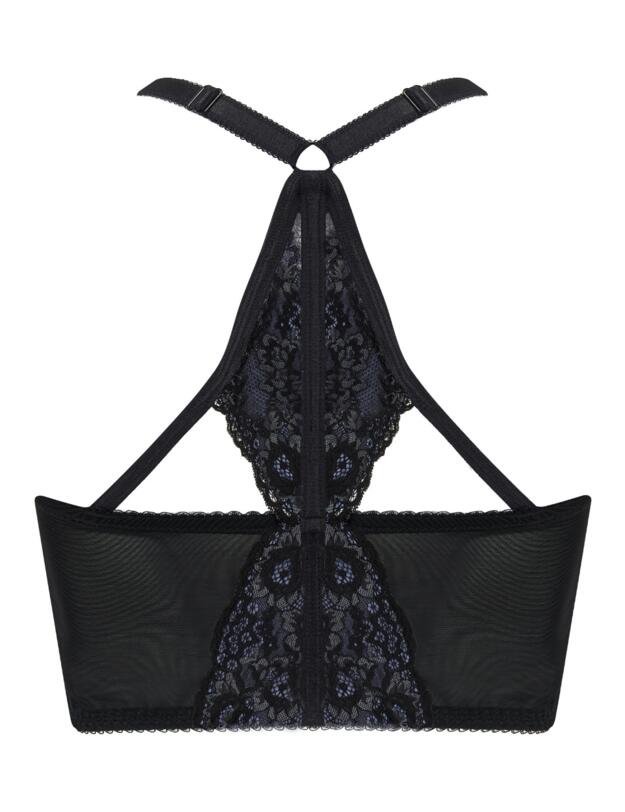 Pour Moi Opulence Front Fastening Underwired Bralette Slate/Black