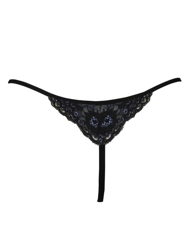 Pour Moi Opulence Thong Slate/Black
