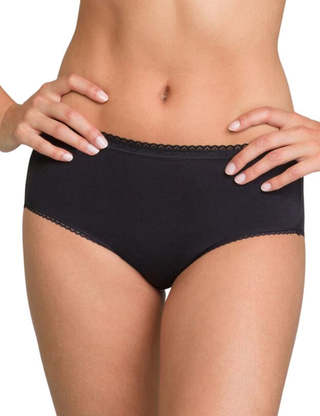 Playtex Stretch Cotton 2 Pack Midi Briefs Black