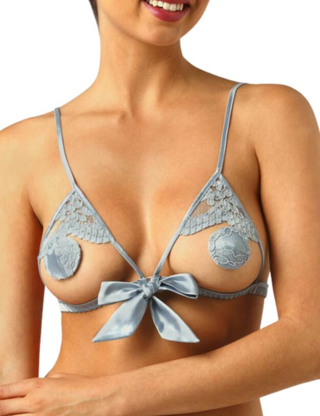 Muse by Coco De Mer Viola Open Triangle Bra Pale Blue 