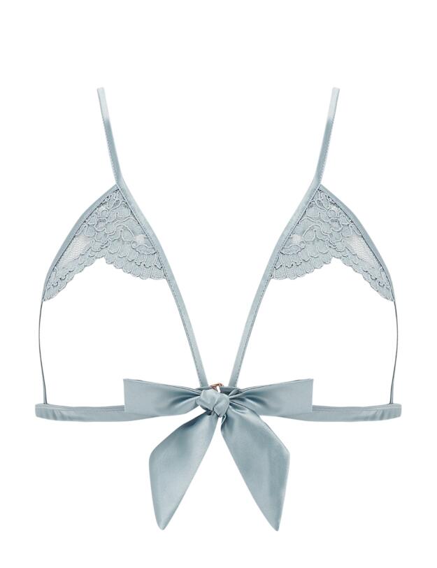 Muse by Coco De Mer Viola Open Triangle Bra Pale Blue 