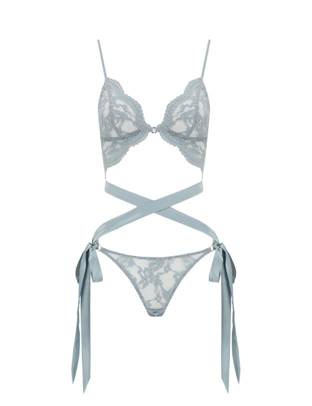 Muse by Coco De Mer Viola Playsuit Pale Blue 