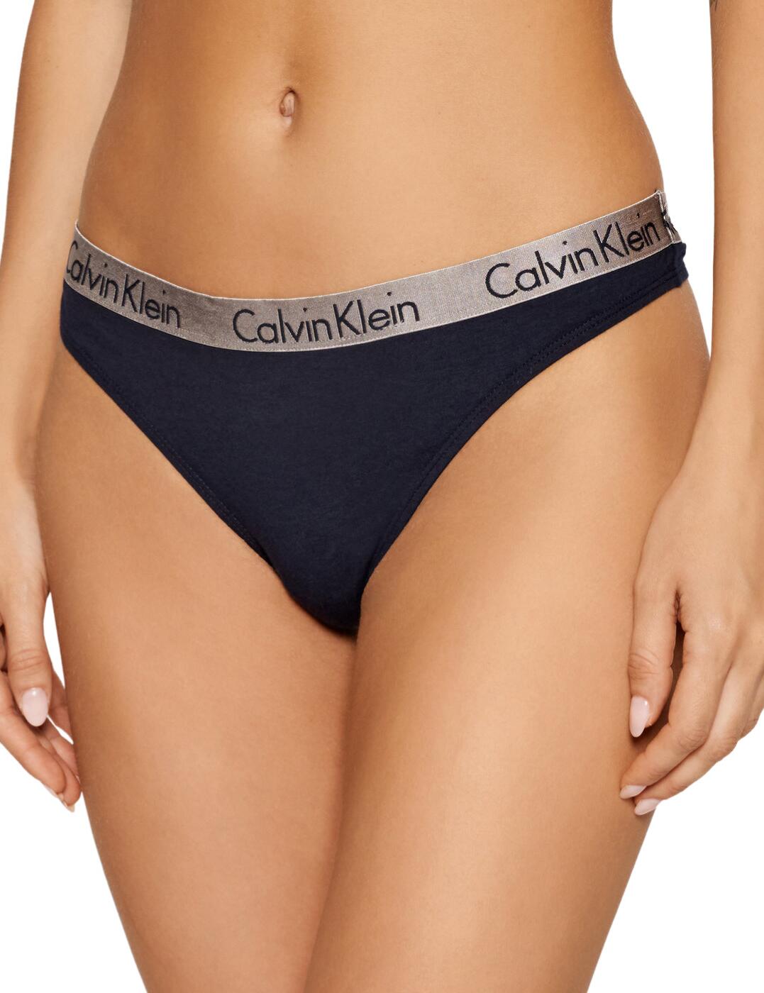 Calvin Klein Radiant Cotton Thong (3PK) White/Shoreline/Nymphs Thigh