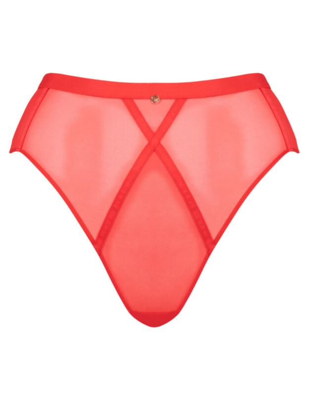 Scantilly by Curvy Kate Sheer Chic High Waist Brief in Flame Red