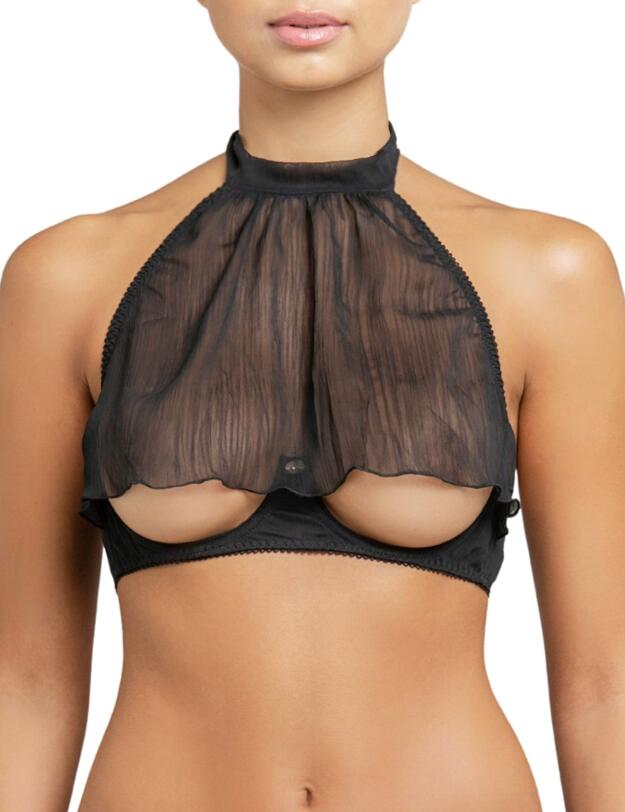 Muse by Coco De Mer Penelope Open Halter Bra Black