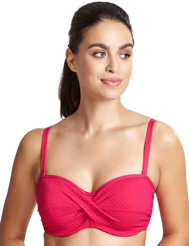 Panache Echo Twist Bandeau Bikini Top Hot Pink