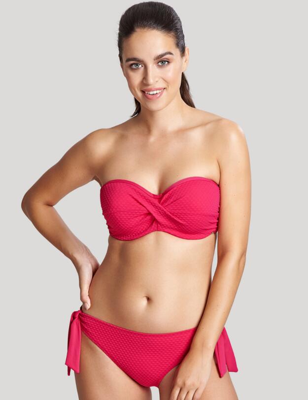 Panache Echo Twist Bandeau Bikini Top Hot Pink