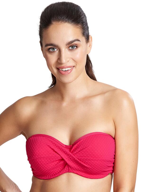 Panache Echo Twist Bandeau Bikini Top Hot Pink