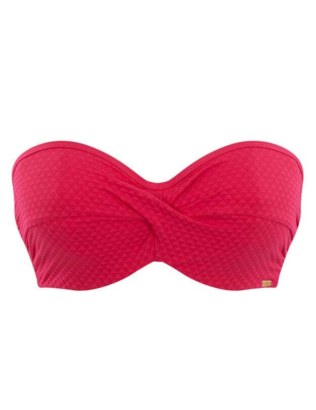 Panache Echo Twist Bandeau Bikini Top Hot Pink