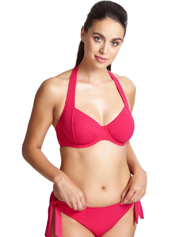 Panache Echo Halter Balcony Bikini Top Hot Pink