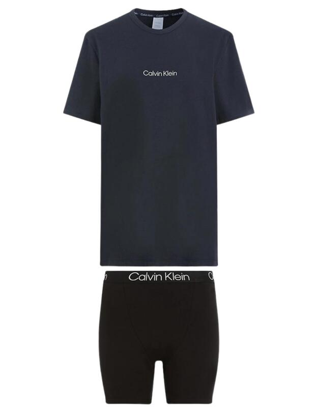 Calvin Klein Structure Lounge Short Set Black