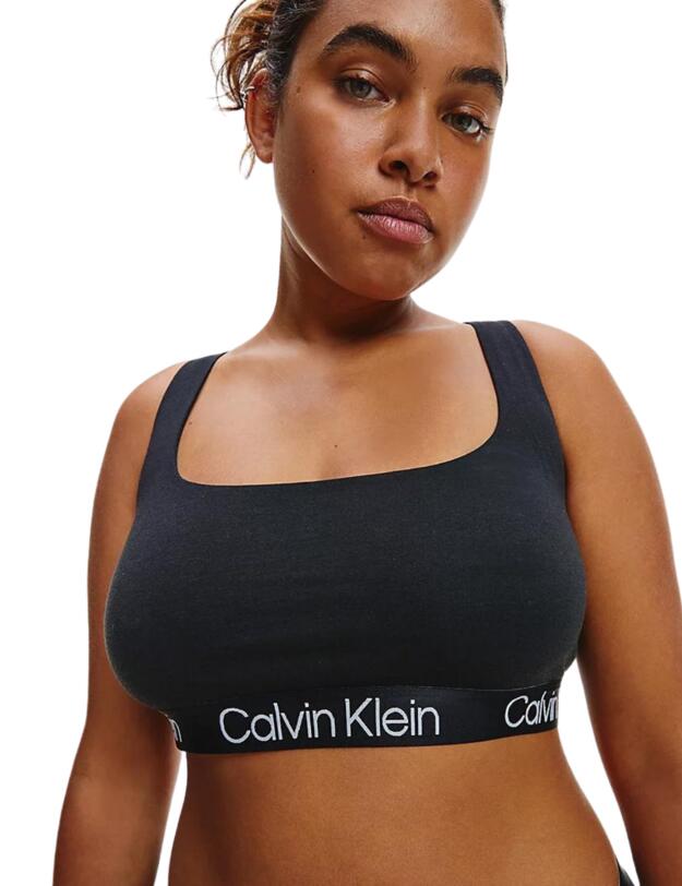 Calvin Klein Structure Cotton Plus Size Bralette Black