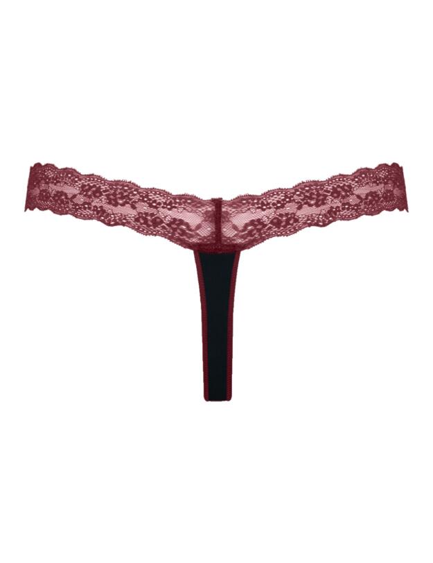 Curvy Kate Twice The Fun Reversible Thong Black/Oxblood 