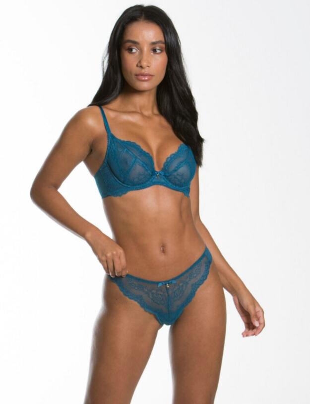 7725 Gossard Superboost Lace Non-Padded Plunge Bra - 7725 Ink Blue