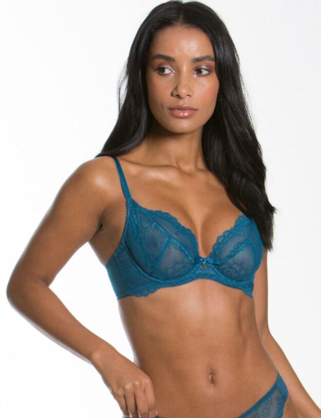 7725 Gossard Superboost Lace Non-Padded Plunge Bra - 7725 Ink Blue