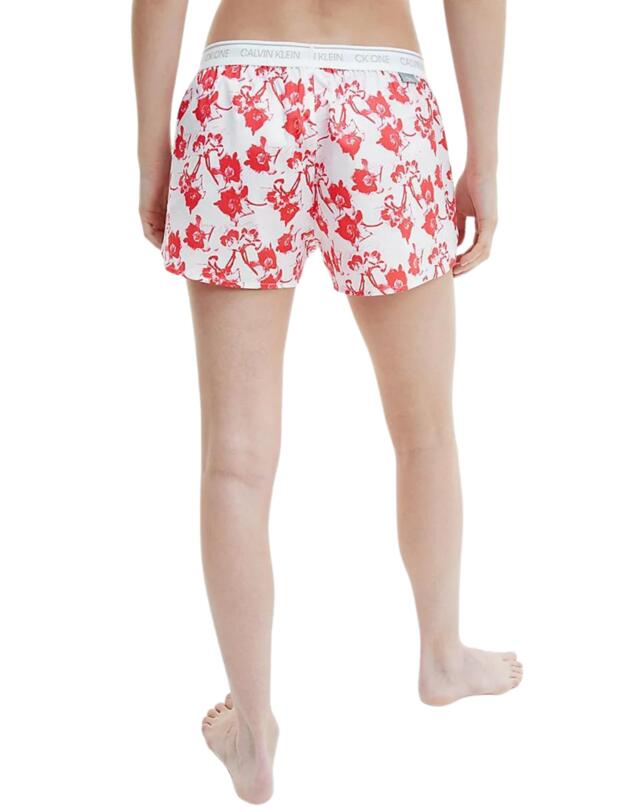 Calvin Klein CK One Woven Cotton Sleep Short  Lilium Print - Strawberry Shake