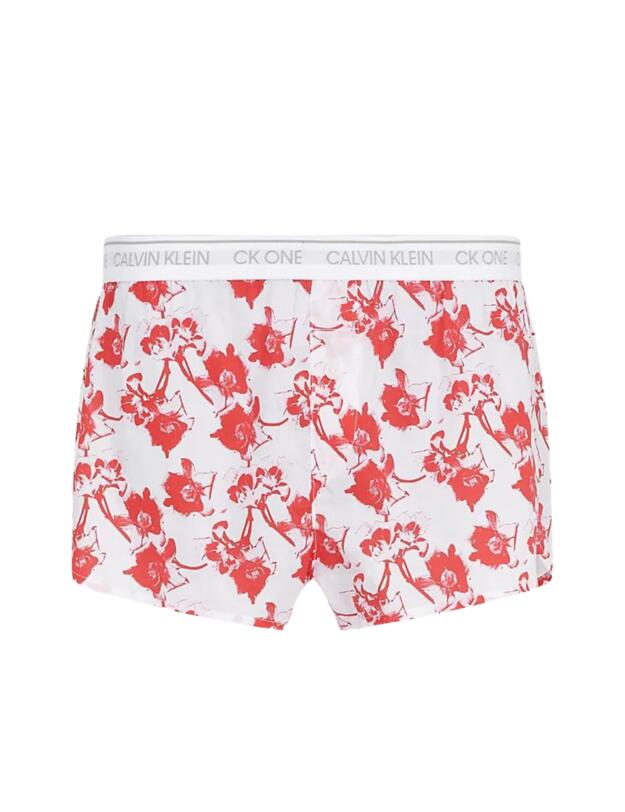 Calvin Klein CK One Woven Cotton Sleep Short  Lilium Print - Strawberry Shake