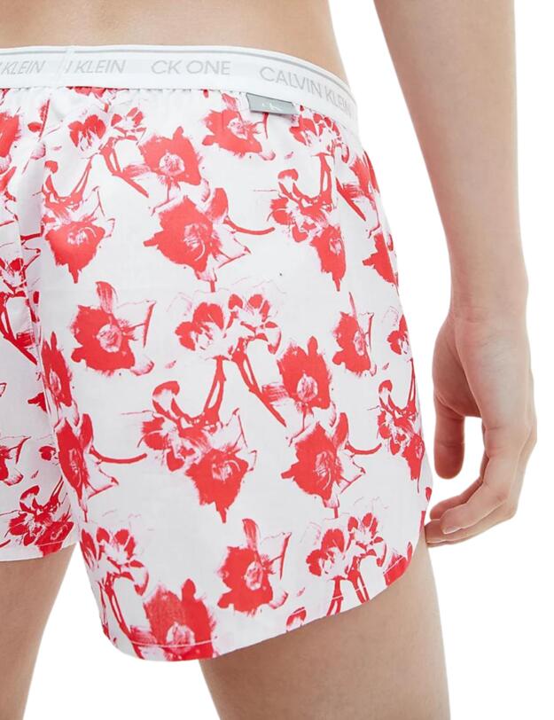 Calvin Klein CK One Woven Cotton Sleep Short  Lilium Print - Strawberry Shake