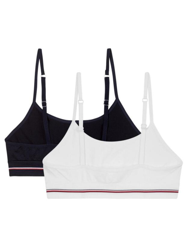 Tommy Hilfiger Girls Logo Girls 2 Pack Bralettes Desert Sky/White