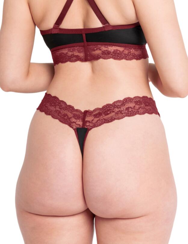Curvy Kate Twice The Fun Reversible Thong Black/Oxblood