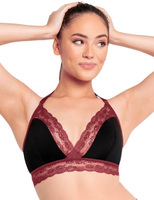 Curvy Kate Twice The Fun Reversible Bralette Bra Black/Oxblood