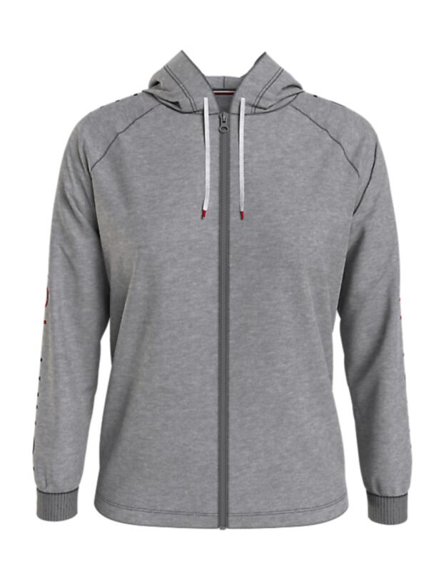 Tommy Hilfiger Tommy Embroidery Zip-Thru Hoodie Curve Medium Grey Heather 