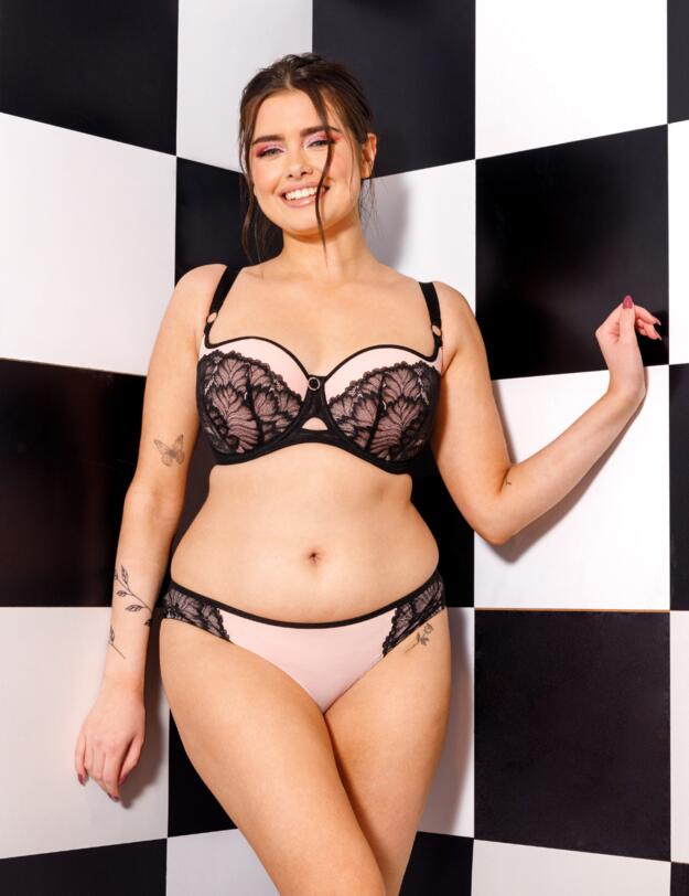Curvy Kate Emboost Brazilian Brief Black/Pink